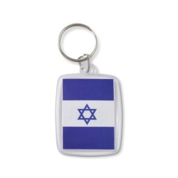 Key ring Displaying Blue and White Flag of Israel | Judaica Keychains