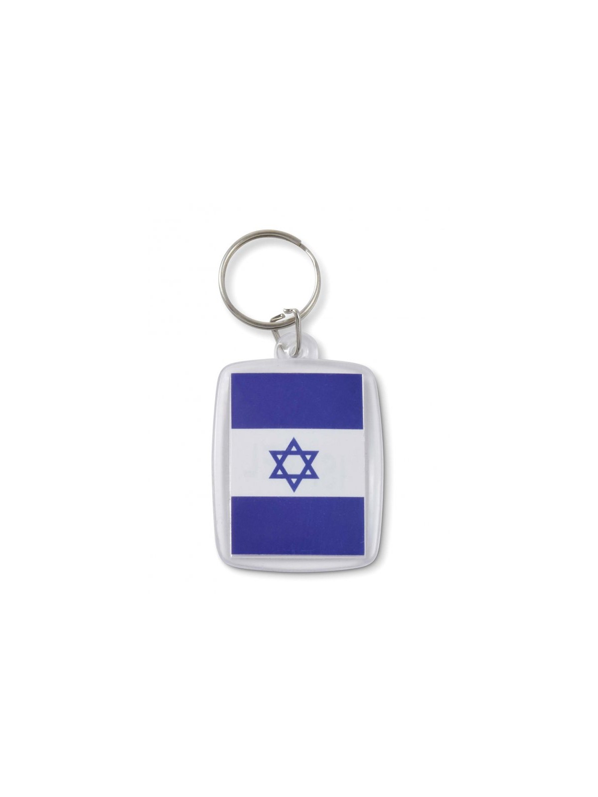 Porte-clés affichant le drapeau bleu et blanc d'Israël | Porte-clés Judaica