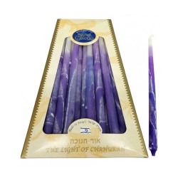 Bougies de Hanoukka décoratives faites à la main, violettes... | Huile et bougies