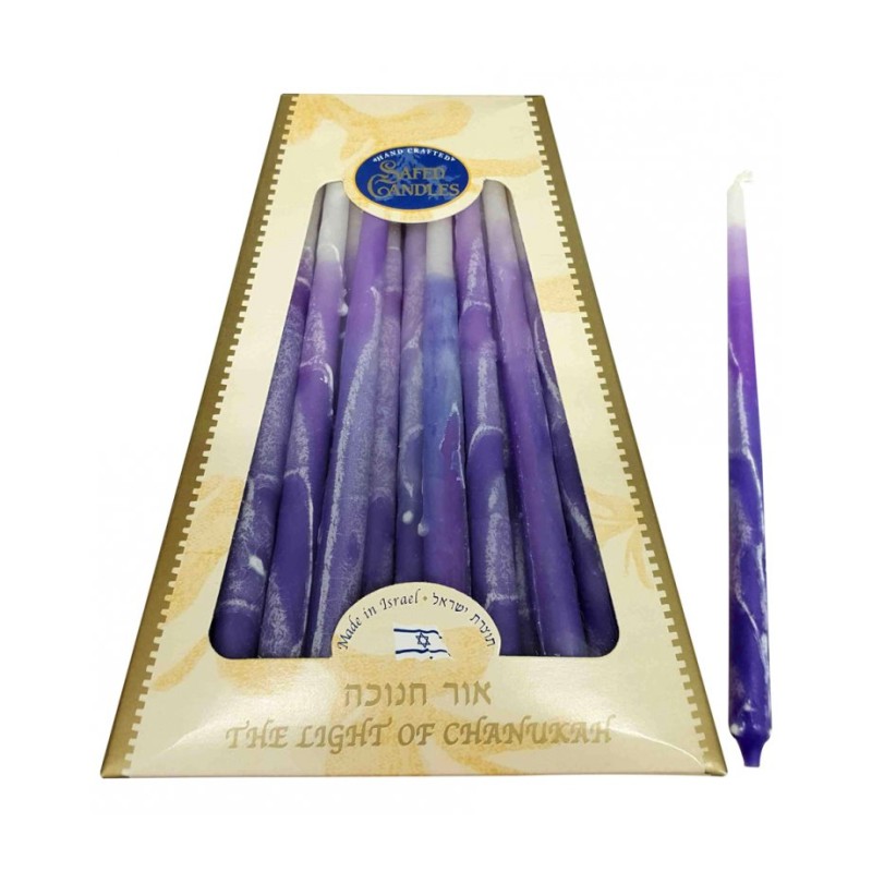 Handmade Decorative Dripless Hanukkah Candles Purpl... | Oil & Candles
