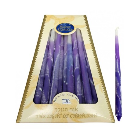 Handmade Decorative Dripless Hanukkah Candles Purpl... | Oil & Candles