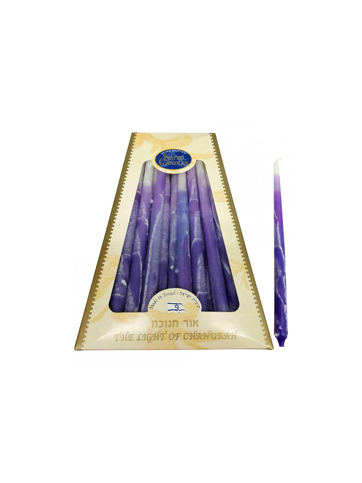Handmade Decorative Dripless Hanukkah Candles Purpl... | Oil & Candles