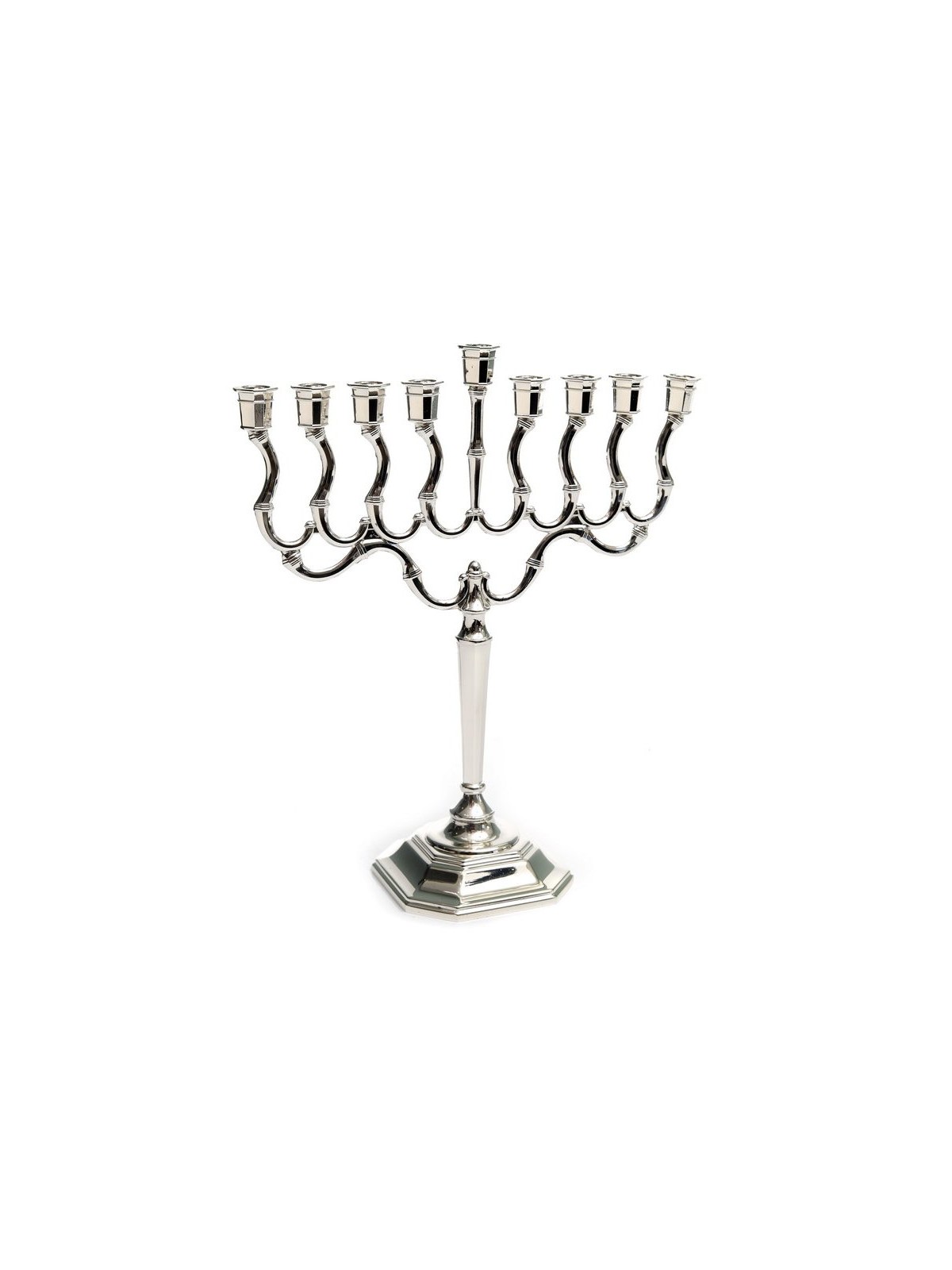 Medium Size Silver Plated Contemporary Chanukah ... | Hanukkah Menorah