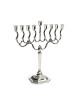 Medium Size Silver Plated Contemporary Chanukah ... | Hanukkah Menorah