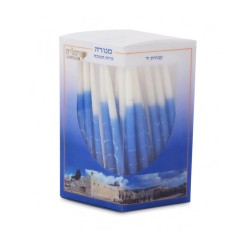 Bougies de Hanoucca fines et sans gouttes faites à la main, bleues et... | Huile et bougies