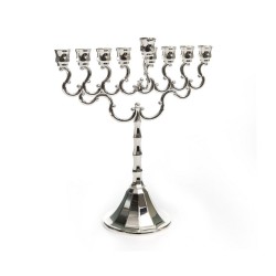 Silver Plated Lacquered Contemporary Design Chan... | Hanukkah Menorah