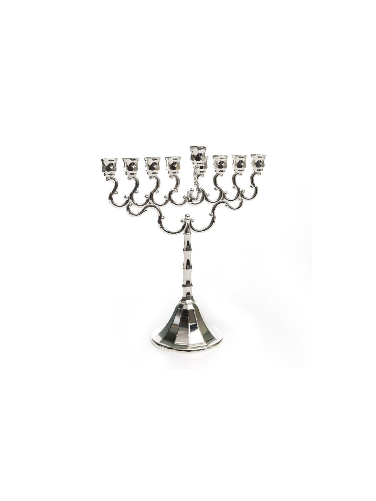 Silver Plated Lacquered Contemporary Design Chan... | Hanukkah Menorah