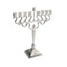 Medium Size Silver Plated Diamond Design Chanuka... | Hanukkah Menorah