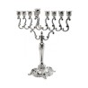 Silver Plated Chanukah Menorah Classic Scroll De... | Hanukkah Menorah