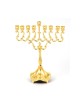 Gold Chanukah Menorah on Stem Scroll Design 8 In... | Hanukkah Menorah