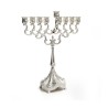 Silver Plated Chanukah Menorah with Ornate Base | Hanukkah Menorah