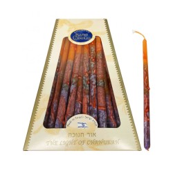 Bougies de Hanoukka sans gouttes faites à la main Rouge et Orange F... | Huile et bougies