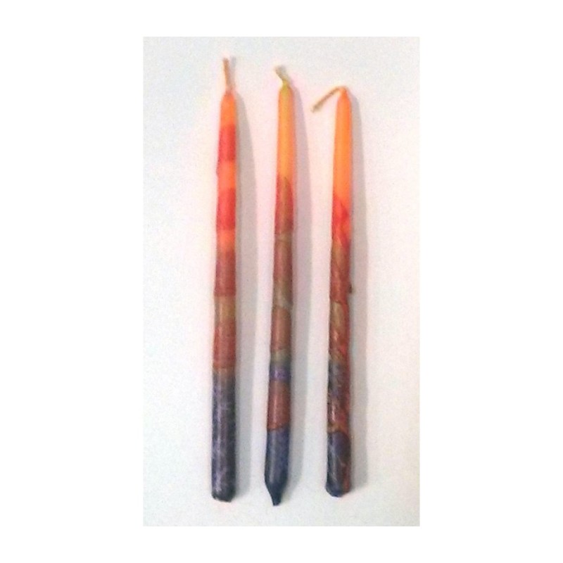 Handmade Dripless Hanukkah Candles Red and Orange F... | Oil & Candles