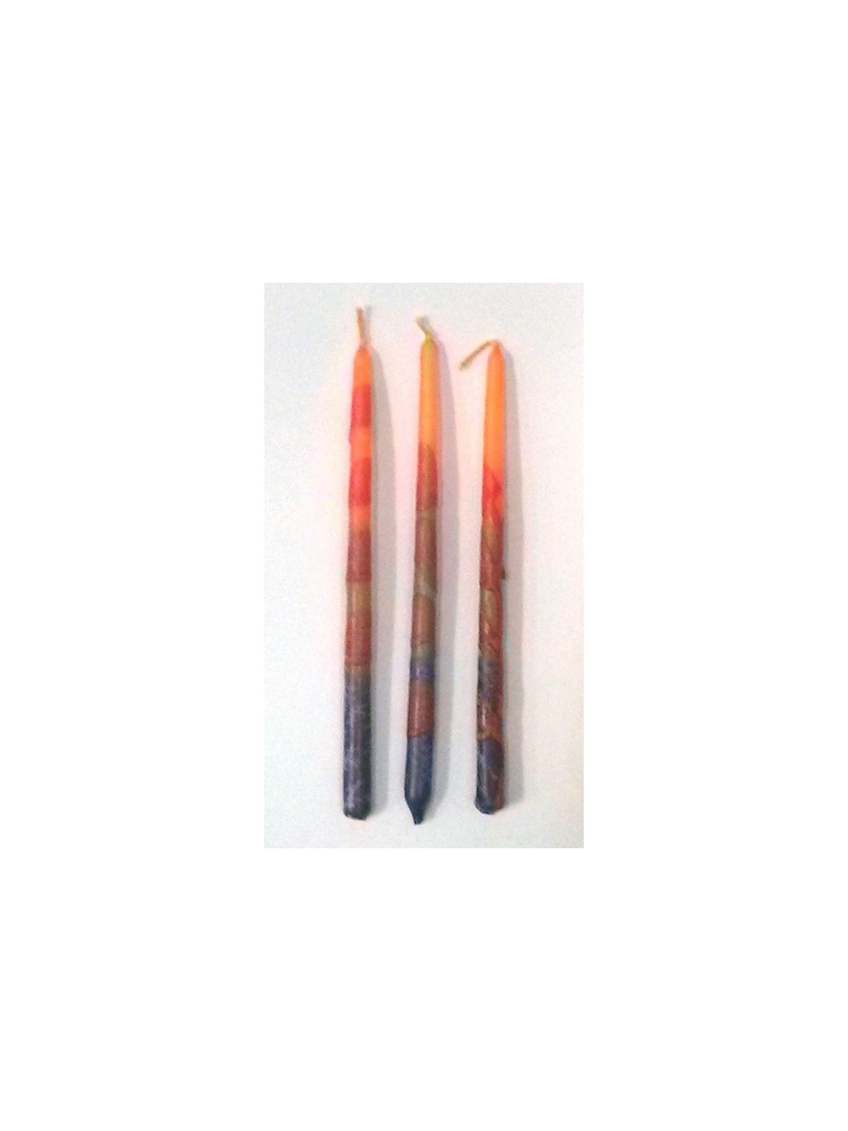 Handmade Dripless Hanukkah Candles Red and Orange F... | Oil & Candles