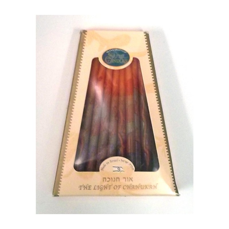 Handmade Dripless Hanukkah Candles Red and Orange F... | Oil & Candles