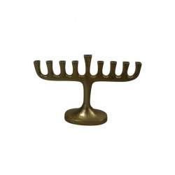 Gold Color Aluminum Chanukah Menorah For Candles | Hanukkah Menorah