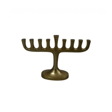 Gold Color Aluminum Chanukah Menorah For Candles | Hanukkah Menorah