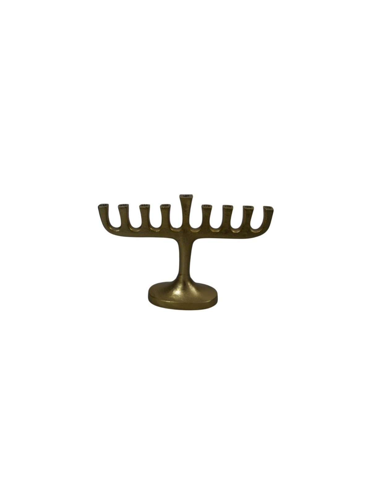 Gold Color Aluminum Chanukah Menorah For Candles | Hanukkah Menorah