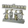 Hassidic Figures Design Polyresin Two Tone Chanu... | Hanukkah Menorah