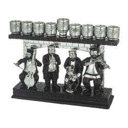 Hassidic Figures Design Polyresin Chanukah Menor... | Hanukkah Menorah