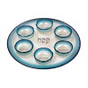 Itay Mager Fused Glass Passover Seder Plate Blue | Seder Plates