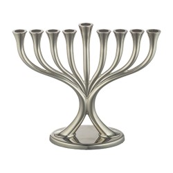 Silver Color Chanukah Menorah Classic Design | Hanukkah Menorah
