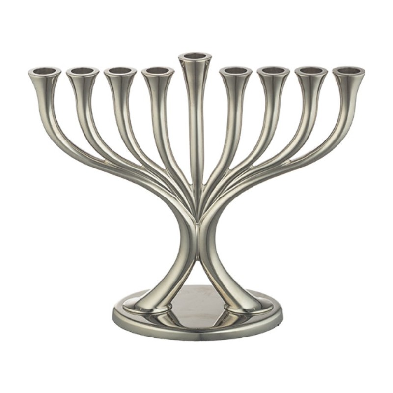 Silver Color Chanukah Menorah Classic Design | Hanukkah Menorah