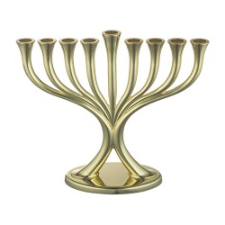 Gold Color Chanukah Menorah Classic Design For C... | Hanukkah Menorah