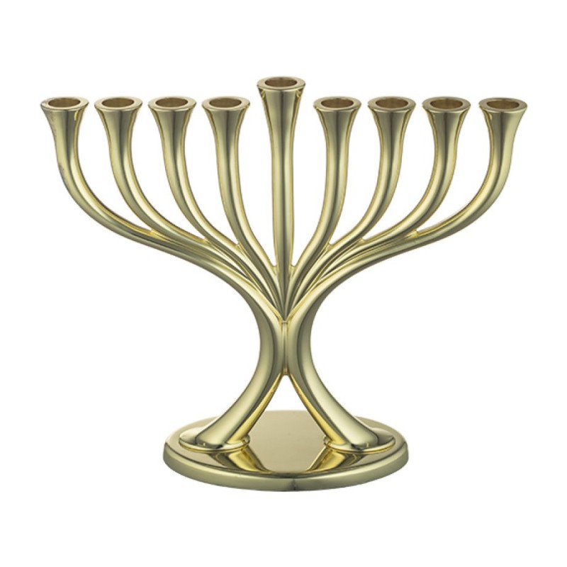 Gold Color Chanukah Menorah Classic Design For C... | Hanukkah Menorah