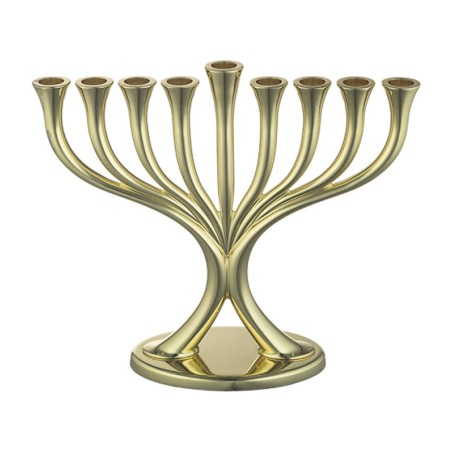Gold Color Chanukah Menorah Classic Design For C... | Hanukkah Menorah
