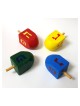 Package of Four Colorful Wood Dreidels with letters | Dreidels