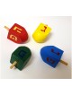 Package of Four Colorful Wood Dreidels with letters | Dreidels