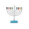 Colorful Cups and Silver Chanukah Menorah Classi... | Hanukkah Menorah