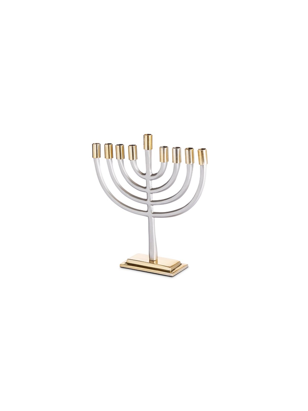Two Tone Gold and Silver Chanukah Menorah Classi... | Hanukkah Menorah