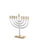 Two Tone Gold and Silver Chanukah Menorah Classi... | Hanukkah Menorah