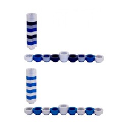Agayof Compact Doughnut Travelling Menorah Blue ... | Hanukkah Menorah