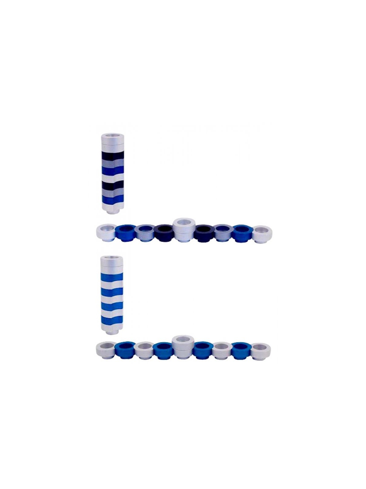 Agayof Compact Doughnut Travelling Menorah Blue ... | Hanukkah Menorah