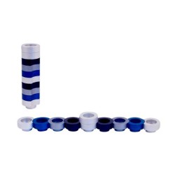 Agayof Compact Doughnut Travelling Menorah Blue ... | Hanukkah Menorah