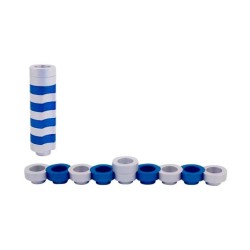 Agayof Compact Doughnut Travelling Menorah Blue ... | Hanukkah Menorah