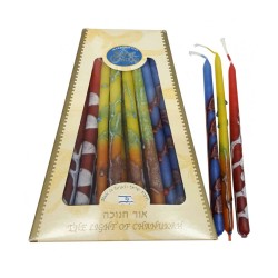 Handmade Dripless Hanukah Candles Multicolor | Oil & Candles