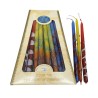Handmade Dripless Hanukah Candles Multicolor | Oil & Candles