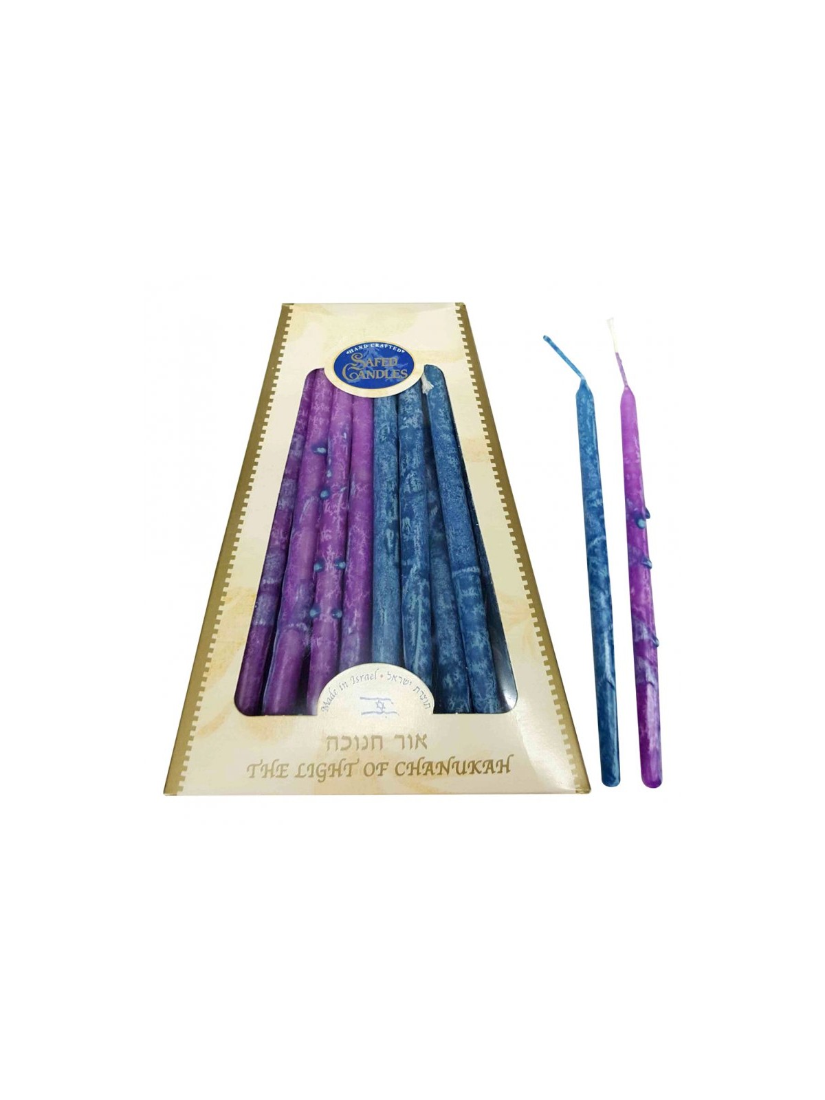 Handmade Dripless Decorative Hanukkah Candles Purpl... | Oil & Candles