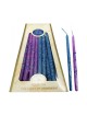 Bougies de Hanoukka décoratives sans gouttes faites à la main, violet... | Huile et bougies