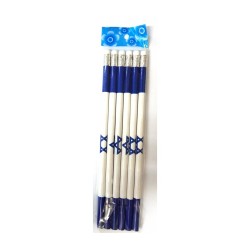 Set of Six Souvenir Wood Pencils Blue and Whi... | Kids Games and Toys