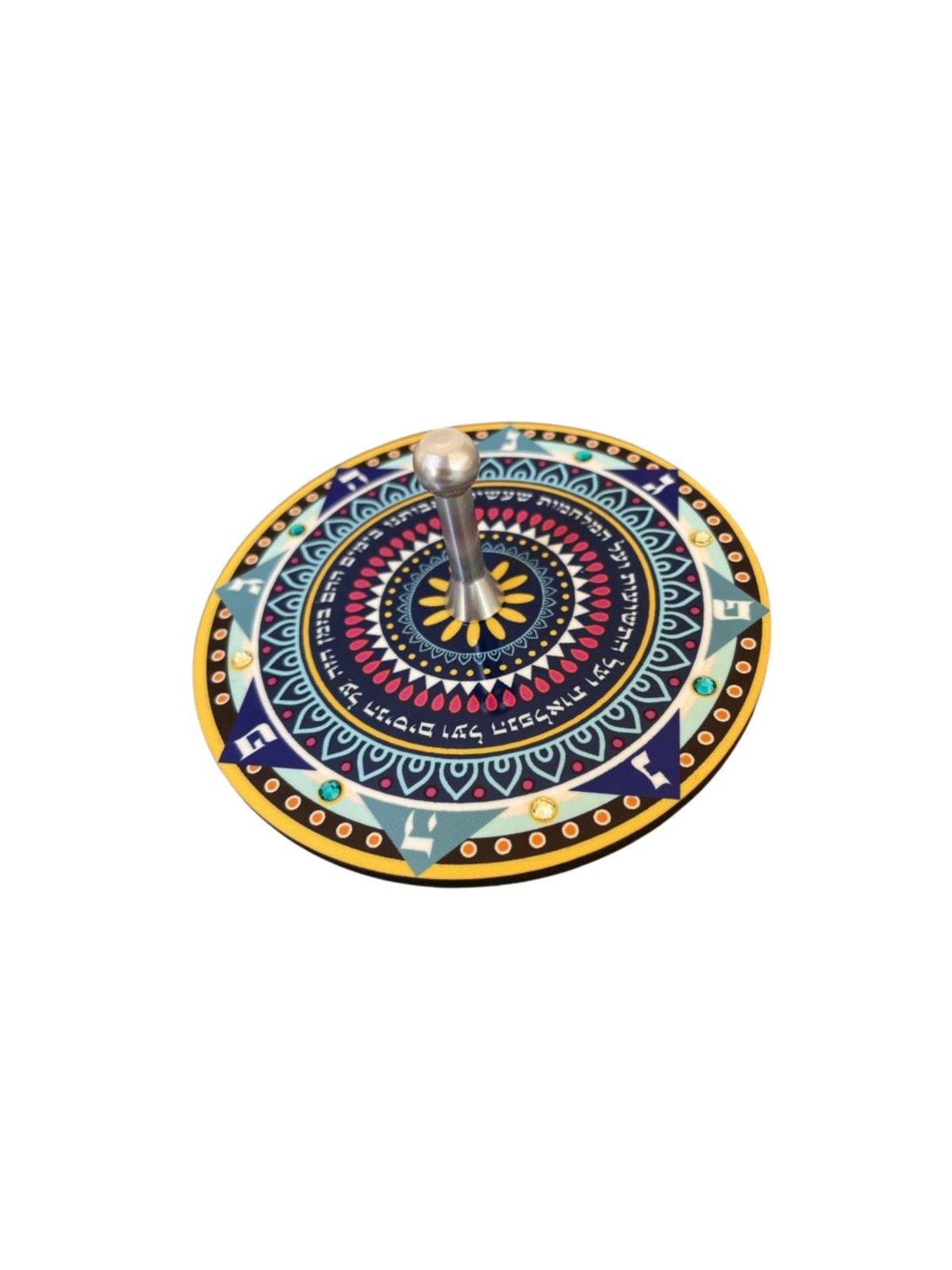 Dorit Judaica Sparkling Dreidel with Stand Lively Mandal... | Dreidels