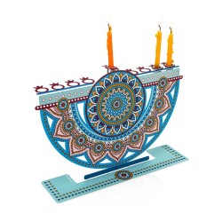 Dorit Judaica Laser Cut Chanukah Menorah Colorfu... | Hanukkah Menorah