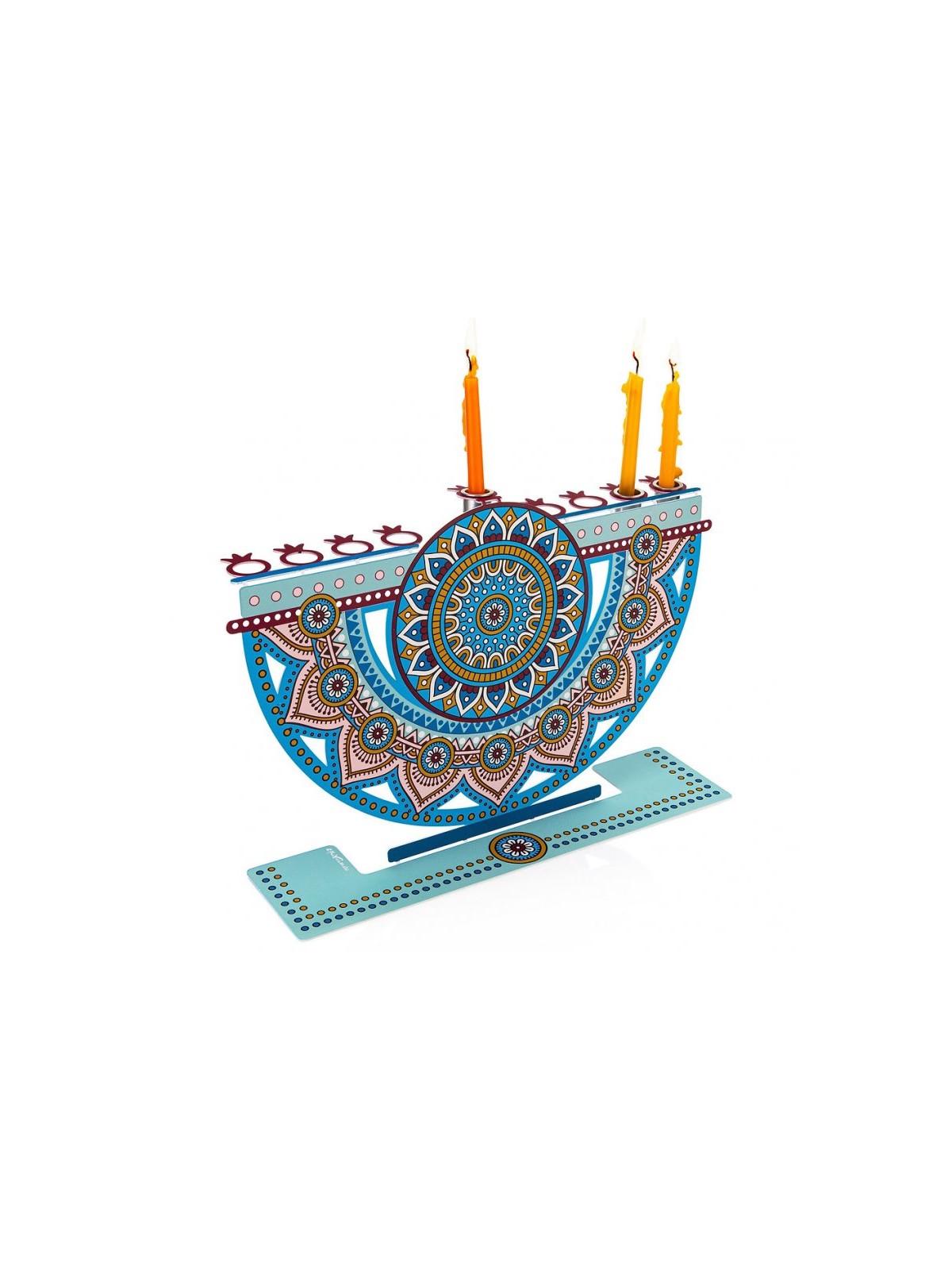 Dorit Judaica Laser Cut Chanukah Menorah Colorfu... | Hanukkah Menorah
