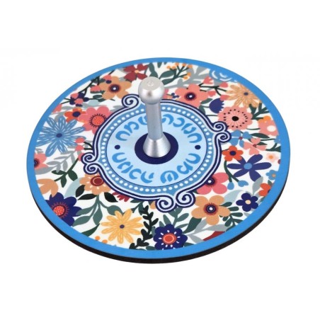 Dorit Judaica Decorative Dreidel with Stand Floral | Dreidels