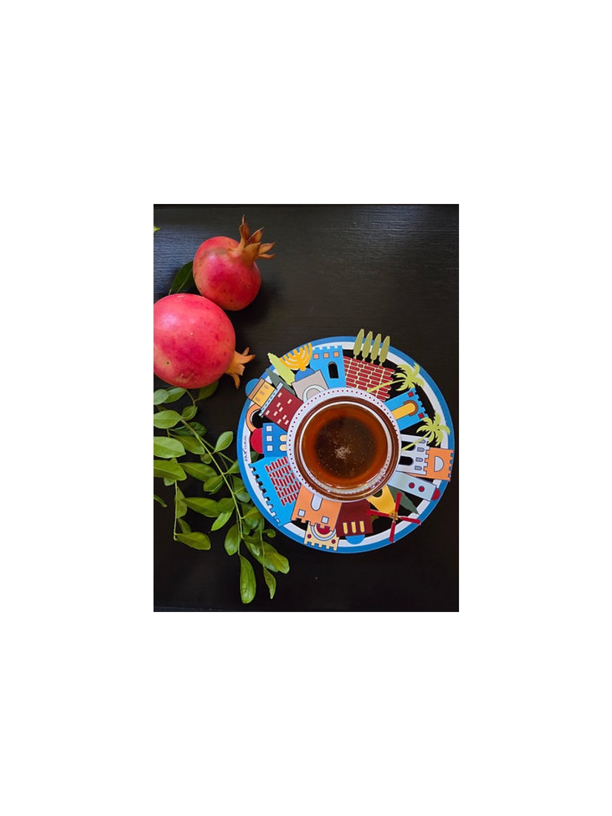 Dorit Judaica Honey Dish Glass Bowl Jerus... | Jewish Gift from Israel