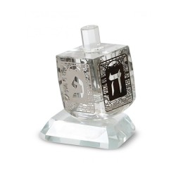 Decorative Crystal NO FALL DREIDEL on Base Cut Out Hebre... | Dreidels